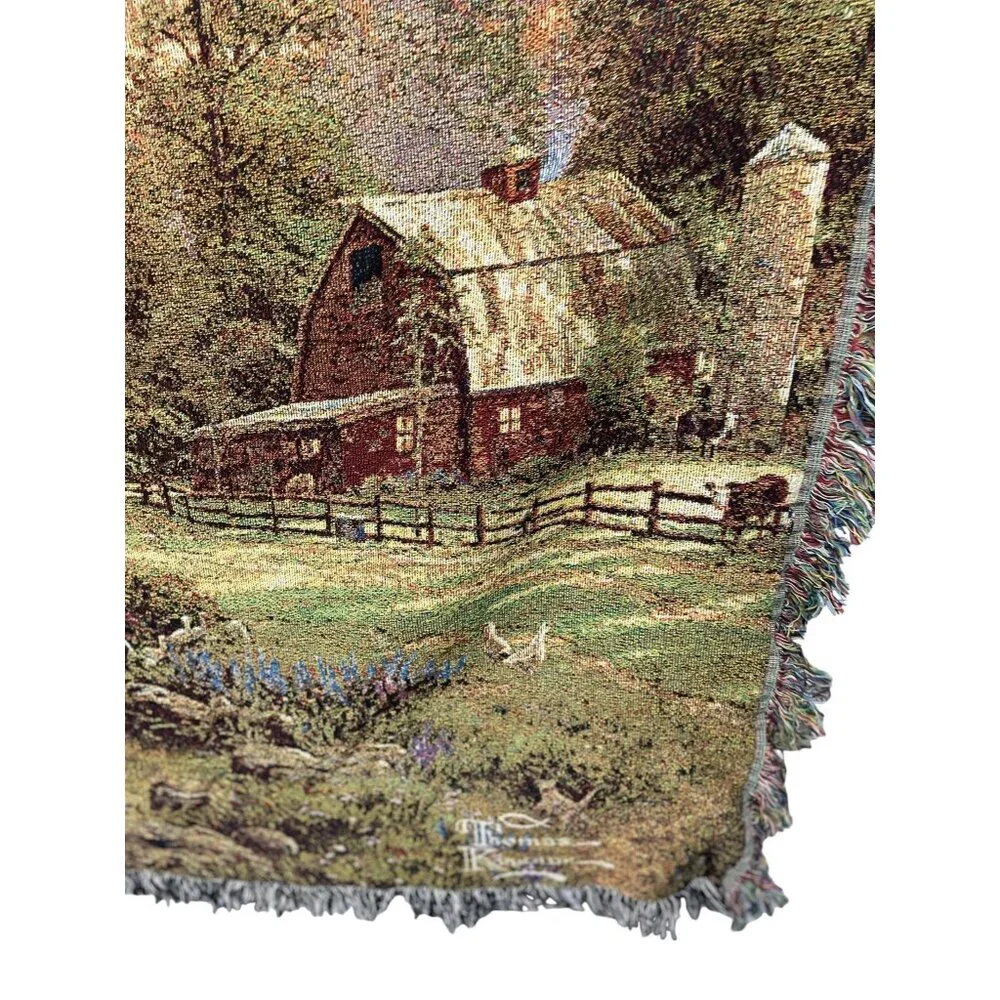 Thomas Kinkade Woven Throw Blanket 48x60‎ Psalm 139:14 Scenic